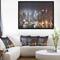 Designart - Lit NYC Manhattan Skyline - Cityscape Photo Framed Canvas Print